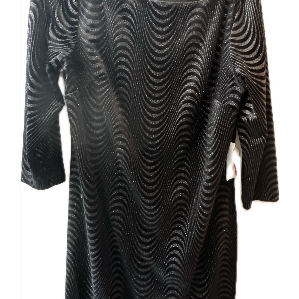 Jessica Howard Long Sleeve Black Sparkle Dress Plus Size 14